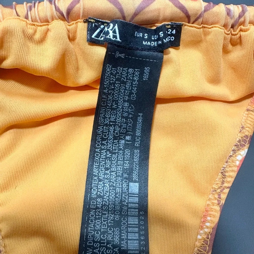 ZARA Pumpkin Inverted Bikini Set with Criss-Cross Straps and Thong Bottom - Picture 12 of 13